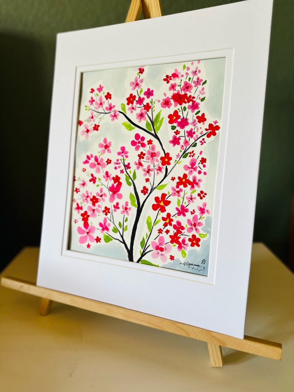 Hand-Made New Watercolor Art Cherry Blossoms - Picture 3 of 6